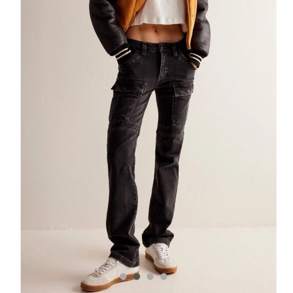 We The Free Dream Maker Mid Rise Boot Cut Faded Black Denim Size 28